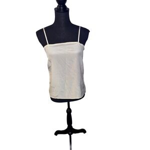 Nicoletta Vintage 100% Silk Cami Top Ivory Size‎ 6 Made in Italy Minimalist Y2K
